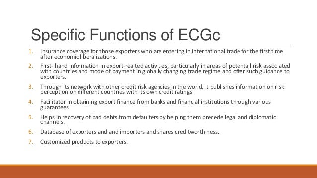 functions of ecgc